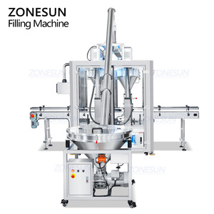 เครื่องบรรจุผงอัตโนมัติความแม่นยำสูง ZONESUN ZS-FM5D แบบ 2 หัว สำหรับบรรจุขวด กระป๋อง โหล แป้ง เครื่องเทศ พร้อมตัวป้อนผง - Product Image 6