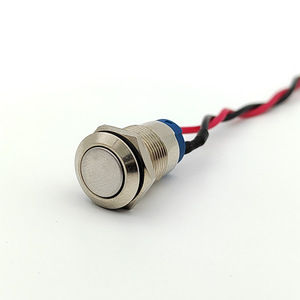 Thép không gỉ 12mm phẳng đầu đẩy nút chuyển đổi tự khóa không thấm nước Cấu trúc điện tử IP65 mức 3A Max. 250V 1no1nc - Product Image 3