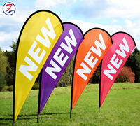 Drapeaux de plage imprimés sur mesure, bannières publicitaires en forme de plume pour la promotion en extérieur, les événements, les salons professionnels, fabrication OEM