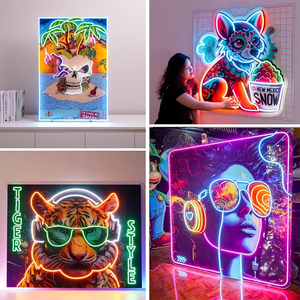Custom Store <span class=keywords><strong>Led</strong></span> UV Print <span class=keywords><strong>Led</strong></span> Neon Sign Acrílico Iluminação Display Store Lâmpada de publicidade para melhorar sua loja Atratividade - Product Image 2