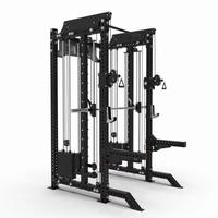Machine Smith Commerciale Tout-en-un avec Rack à Squats, Double Piles de Poids de 75 kg, Optionnelles 120 kg et Poulie en Aluminium – Équipement de Gym