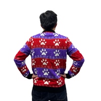 Pull de Noël personnalisé 2025 pour homme, en maille polyester acrylique, motif jacquard, pour adulte