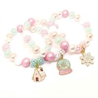 Bracelets en perles acryliques faites main, 1 pièce, bracelet à breloques sirène en résine arc-en-ciel pour filles, cadeaux d'enfants