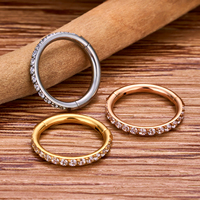 4Pcs Grosir Anting Hidung Septum Clicker Stainless Steel CZ Zircon Lapis Emas PVD Anting Hoop Perhiasan Tindik Tubuh Modis