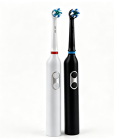 Nouvelle arrivée Brosse à dents électrique oscillante et rotative pour adultes, ensemble couple, IPX7, 5 modes, rechargeable, tête de brosse ronde remplaçable