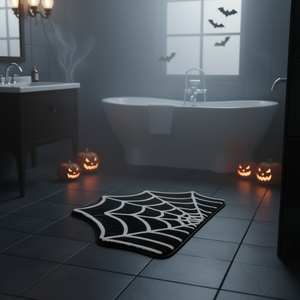 Alfombra de baño con diseño de telaraña, 40x60cm, antideslizante, de microfibra, rectangular, para decoración del baño, tema de Halloween - Product Image 2