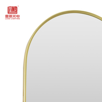 Miroir de salle de bain LED de luxe à arche avec cadre en aluminium doré, miroir de vanité anti-buée