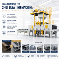 Machine de sablage à convoyeur à rouleaux Q69, contrôlée par PLC, entraînée par moteur, nettoyage automatique par combustion, certifiée CE
