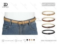 Cintura da donna con fibbia ad ardiglione da 2,5 cm, cintura casual in tessuto da 110 cm per jeans e top - Product Image 1