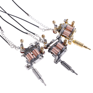 Kissure Hot Charms platino plateado Mini máquina de tatuaje COLLAR COLGANTE accesorios de regalo - Product Image 4