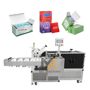 High speed automatic bar soap condom mask facial tissue carton box packing cartoning machine