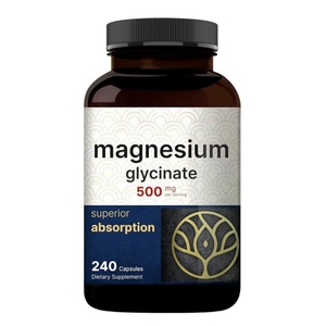 240 Cápsulas de 500mg de Glicinato de Magnesio Complejo, Suplemento de Magnesio para Dormir, Apoyo para Calambres en el Corazón, Músculos y Piernas, Minerales - Product Image 1