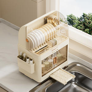 Égouttoir de Rangement Moderne Entièrement Fermé pour Ustensiles de <span class=keywords><strong>Cuisine</strong></span> PP, Couvertures de Bols, Baguettes et Vaisselle avec Couvercle Basculant - Product Image 4
