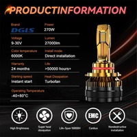 Ampoule de phare LED super lumineuse 9-36V 4575 CSP 50000LM 300W Canbus à quatre tubes en cuivre blanc froid HB3 9005 HB4 9006 H1 H11