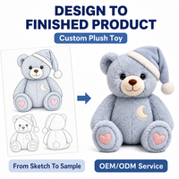 Ours en peluche brodé sur mesure, directement de l'usine, avec fonction anti-stress, tissu super doux, OEM/ODM pour marques IP originales