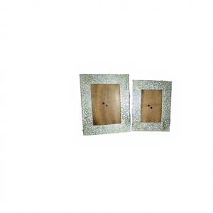 Rectangle Wood Photo <b>Frame</b> with Embossed Floral Pattern Gold Finish Durable Design - Product Image 1
