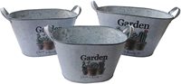 Pots à fleurs en fer pour plantes succulentes de jardin et de maison, gris, logo personnalisé, paniers en métal avec poignée