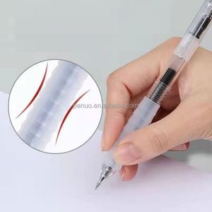 Bolígrafo de Grafito con Punta de Resorte ST de Agarre Suave, 0.5mm, Tinta de Secado Rápido, Estilo Ins, Bolígrafo Simple Tipo Pincel para Estudiantes - Product Image 6