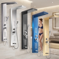 Système de douche mural en SUS304, panneaux de douche de luxe pour salle de bain, fabricant d'ensembles de panneaux de douche