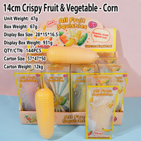 Jouet anti-stress souple et croustillant 14 cm, Squishies fruits et légumes à coque craquelée, pour soulager le stress : Carotte, Concombre, Maïs, Banane
