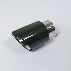 Embout d'échappement de 4 pouces en fibre de carbone et acier inoxydable avec logo AK, LED rouge lumineuse, embout de silencieux universel à double paroi pour <span class=keywords><strong>tuning</strong></span> - Product Image 3