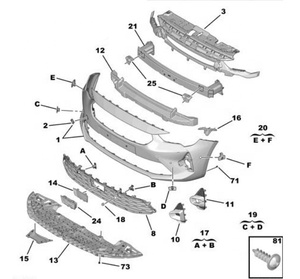 Accessori auto per <span class=keywords><strong>Opel</strong></span> <span class=keywords><strong>Astra</strong></span> J pezzi di ricambio pannello paraurti anteriore OE:13368661 - Product Image 5