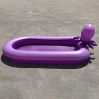Piscine gonflable en PVC pour enfants, tapis de jeu extérieur avec pulvérisation en forme de vaisseau spatial