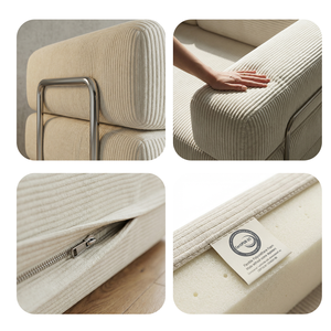 Minimalist Modern Kadife Kordonlu Konforlu Kanepe Küçük Boy Daire Yataklı Köşe Koltuk Katlanabilir Modüler Otel Villa Kanepe Yatak - Product Image 4