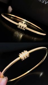 Xinfly Luxury 18k <b>Solid</b> Gold Brand Bangle VS Natural Diamond Jewelry Trendy Party Gift - Product Image 4