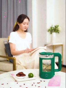 กาต้มน้ำแก้วไฟฟ้า110V 1.8L ไฟ LED อัจฉริยะควบคุมอุณหภูมิอัตโนมัติแบบพกพาไร้สายกาแฟพลาสติก - Product Image 2