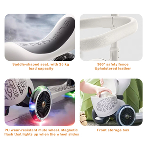 Fabricants de trottinettes pliantes à 3 roues Monopatin 3 en 1 pour bébés pour enfants avec hauteur réglable - Product Image 2