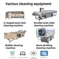 Automatische schone-aanrechtapparatuur voor champignons, bosbessen, aardbeien, kersen, asperges; automatische belletjeswasmachine voor verwerking.