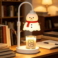 Lampe chauffe-bougie électrique sans flamme pour Noël, diffuseur d'arômes, design maison de neige en bois d'hévéa, pour chambre à coucher