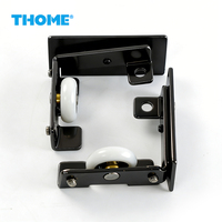 Aksesoris Pintu Geser Tak Terlihat Modern Desain Aluminium Alloy Ghost Silent Pulley Buffer Beban 80KG Kamar Tidur/Ruang Tamu