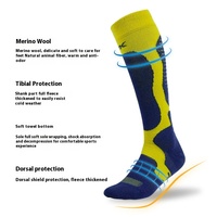 Chaussettes de sport d'extérieur professionnelles pour hommes et femmes, en laine mérinos, longueur mi-mollet, pour le ski, épaisses, tricotées, antidérapantes, avec logo sur le corps, pour l'hiver