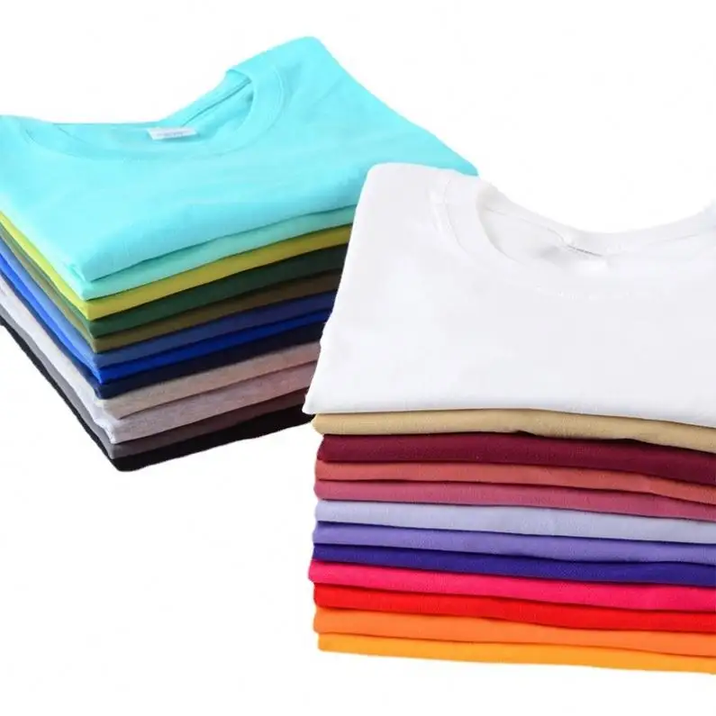 Multicolor largo grapa peinado algodón Color caramelo personalizado impreso bordado DIY camiseta