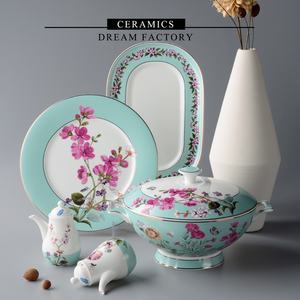 Ensemble de vaisselle en porcelaine osseuse de Style chinois haut de gamme combinaison nordique de luxe léger de bols et assiettes <span class=keywords><strong>pour</strong></span> un usage domestique - Product Image 5