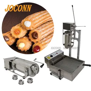 Masaüstü kullanımı küçük churro kurabiye kalıp kızartma makinesi/tulumba churros makinesi/İspanyolca manuel churro makinesi memeleri ile