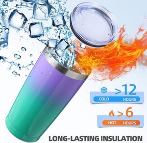 แก้วน้ำสแตนเลสเก็บความเย็นสองชั้น ขนาด 20 ออนซ์ สีไล่ระดับ  รับสกรีนโลโก้ สีตามสั่ง - Product Image 4