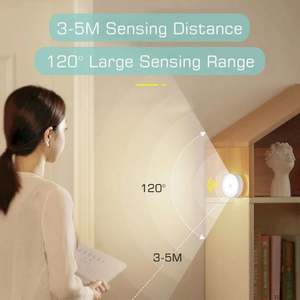 Lampes LED à détecteur de mouvement pour armoires de cuisine, rechargeables par USB, éclairage mural intelligent à induction, veilleuses pour placards - Product Image 5