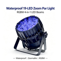 Projecteur LED Zoom Par extérieur 19x15W RGBW 4-en-1, étanche IP65, en aluminium, Ra90, DMX512 pour Clubs/Discos/Parcs à thème