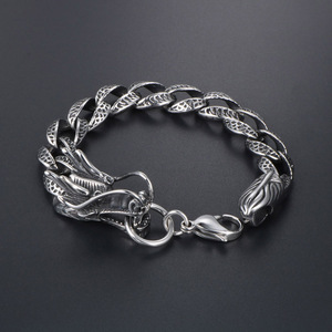 สร้อยข้อมือมังกรเงินทิเบต 21.5 ซม. สไตล์จีนแบบดั้งเดิมผู้ชายแฟชั่นเครื่องประดับสตรีทฮิปฮอปอุปกรณ์เสริม CE133 - Product Image 2