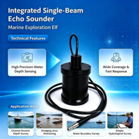 Sondeur écholocalique à faisceau unique intégré Marine Exploration Elf, résolution 1 cm, pour la bathymétrie et les relevés hydrographiques