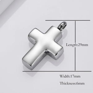 Ciondolo Urna Commemorativa a Croce in Acciaio Inossidabile 316L Placcato Oro con Collana, Gioiello Religioso per Ceneri di Cremazione - Product Image 6