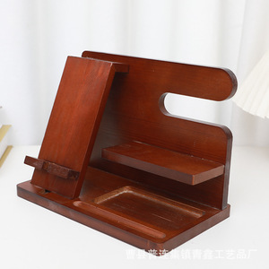 Wooden Desktop Organizer Multi Layer Storage <b>Rack</b> For Phone <b>Glasses</b> Keys Bracelet Office Desk Holder Rectangle Standing Type - Product Image 4