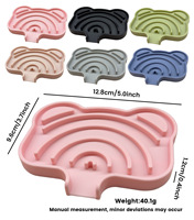 Porte-savon en silicone sans BPA en forme d'ours avec rainures spirales auto-drainantes, support antidérapant effet cascade pour salle de bain