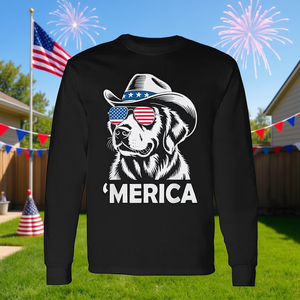 T-shirt à manches longues pour chien Labrador Retriever, drapeau américain, 4 juillet - Product Image 3