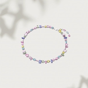 Venta caliente estilo europeo y americano <span class=keywords><strong>Magar</strong></span> Rainbow Candy Powder Jewelry Set para damas-Crystal-Shimmering Colorful Gift - Product Image 3