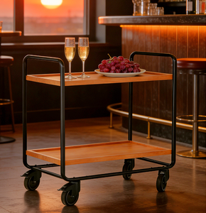 Chariot roulant à 3 niveaux, chariot mobile, chariot de service d'hôtel, chariot à thé, chariot à vin, chariot à desserts, chariot de rangement, chariot de service de beauté, chariot à cadre en acier - Product Image 1