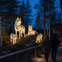 Projet de lumières personnalisées pour zoo avec des expositions de lanternes sur le thème de la faune